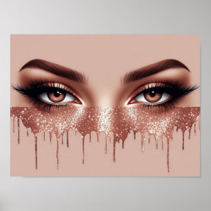 💋 Eyes Rose Gold Makeup Dekor Für Teenager Zimmer Poster