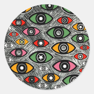 EYES Series Runder Aufkleber