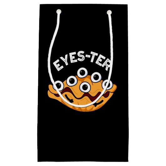 Eyes ter Funny Oyster Pun Dark BG Kleine Geschenktüte (Vorderseite)