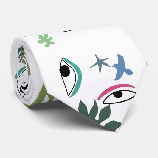 Eyes Tropical Blätter Krawatte (Gerollt)