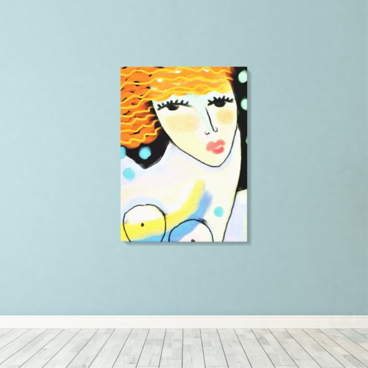 Eyes Wide Open Abstrakt Digital Portrait of Woman Leinwanddruck (Insitu (Holzboden))