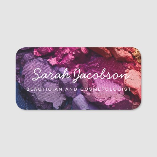Eyeshadow Cosmetics Cosmetologist Beautician  Namensschild (Vorderseite)