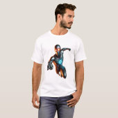 Eyesman - futuristischer heroischer Sprung T-Shirt (Vorne ganz)