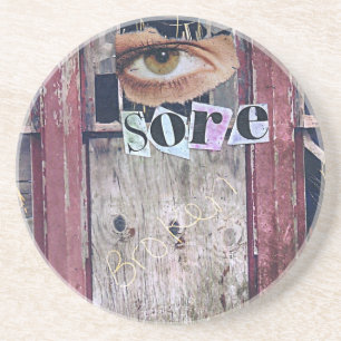 eyesore collage sandstein untersetzer