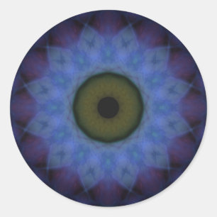 Eyesore Violet Blue Evil Eye Runder Aufkleber