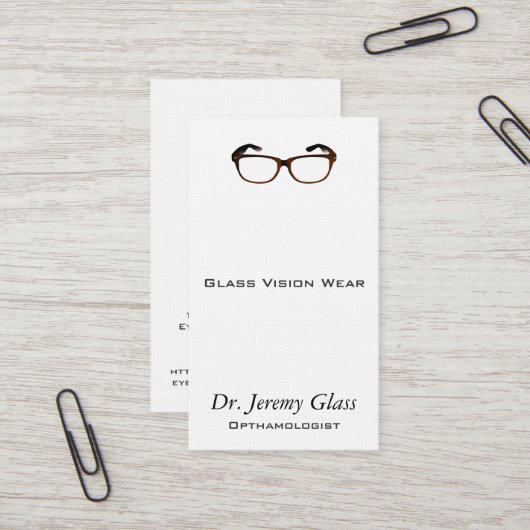 Eyewear-Gläser Visitenkarte (Vorderseite/Rückseite Beispiel)