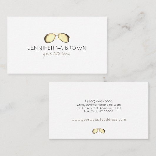 Eyewear Spektakel Aviator SunGlasses Visitenkarte (Vorne/Hinten)