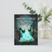 EYGPTIAN BLUE HIPPO POSTKARTE (Stehend Vorderseite)