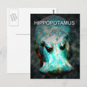 EYGPTIAN BLUE HIPPO POSTKARTE (Vorne/Hinten)