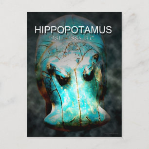 EYGPTIAN BLUE HIPPO POSTKARTE