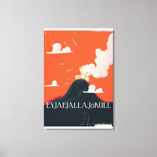 Eyjafjallajökull Volcano Travel Poster Leinwanddruck (Vorderseite)