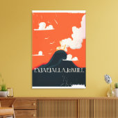 Eyjafjallajökull Volcano Travel Poster Leinwanddruck (Insitu (Wohnzimmer))