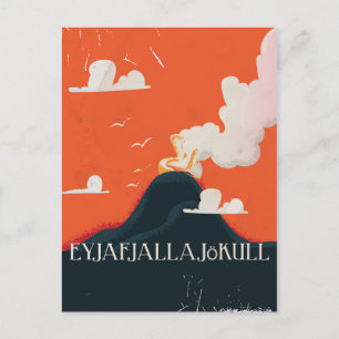 Eyjafjallajökull Volcano Travel Poster Postkarte