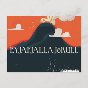 Eyjafjallajökull Vulkan Reiseplakat Postkarte