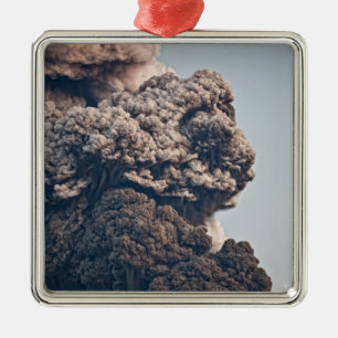 Eyjafjalljokull vulkanische Eruption Silbernes Ornament