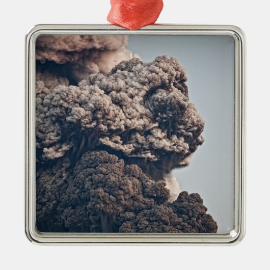 Eyjafjalljokull vulkanische Eruption Silbernes Ornament (Vorne)