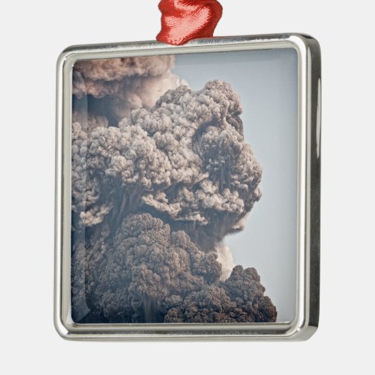 Eyjafjalljokull vulkanische Eruption Silbernes Ornament (Links)