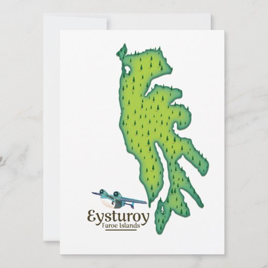 Eysturoy Färöer Reiseplan (Rückseite)