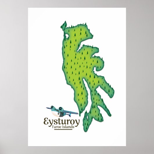 Eysturoy Färöer Reiseplan Poster (Vorne)