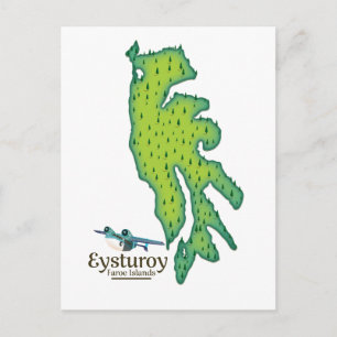 Eysturoy Färöer Reiseplan Postkarte
