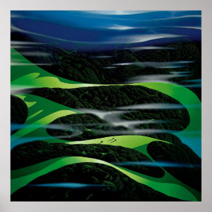 Eyvind Earle - Grüne Felder - 1994; Vereinigte Sta Poster