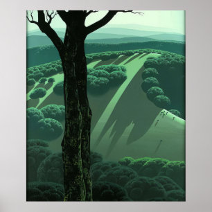 Eyvind Earle - Grüner Hang - 1970; Vereinigte Sta Poster