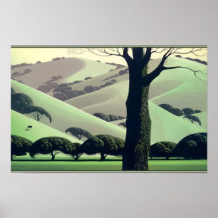 Eyvind Earle - Santa Ynez Weiden - Magischer Reali Poster