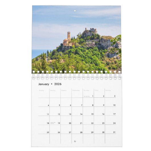 Eze Medieval Village, Kalender der französischen R (Jan 2026)