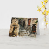 Eze, Provence-Grußkarte Karte (Gelbe Blume)