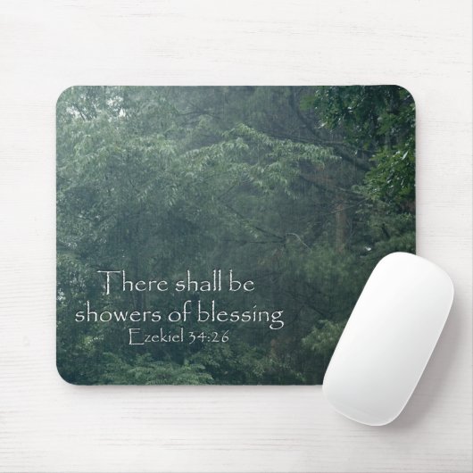 Ezekiel 34:26 Es wird Duschen des Segen geben. Mousepad (Mit Mouse)