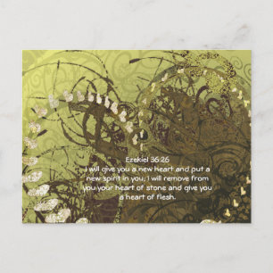 Ezekiel 36:26 wird Ihnen ein neues Herz geben und  Postkarte