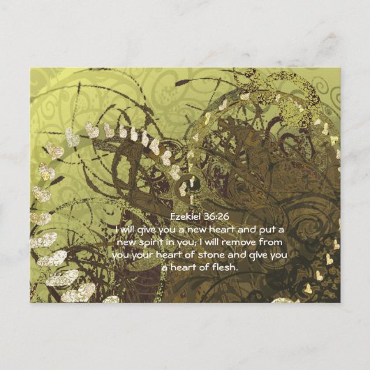 Ezekiel 36:26 wird Ihnen ein neues Herz geben und  Postkarte (Vorderseite)