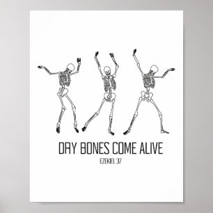 Ezekiel 37 Dry Bones Come Alive Dancing Skeleton H Poster