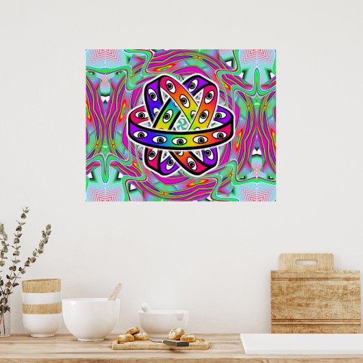 Ezekiels Rad - Augen und Regenbogen Poster (Küche)