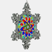 "Ezekiels Rad" Schneeflocken Zinn-Ornament (Links)