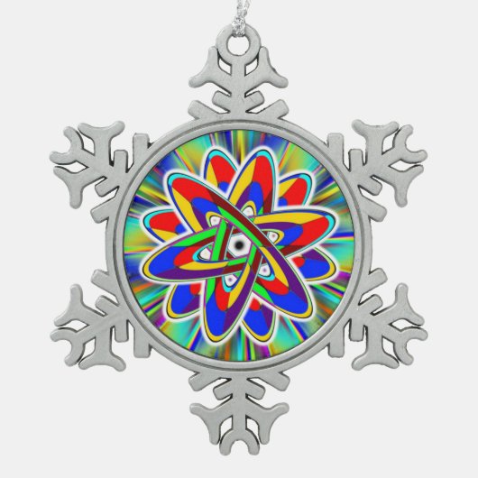 "Ezekiels Rad" Schneeflocken Zinn-Ornament (Vorderseite)