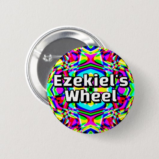 Ezekiel's Wheel - Four-way kaleidoscope Button (Vorne & Hinten)