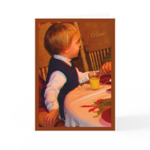 Ezra 3 Jahre betet Gnade zu Weihnachten—Aquarellsa