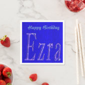 Ezra, Name, Logo, Blue Birthday Logo, Serviette (Beispiel)