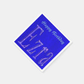 Ezra, Name, Logo, Blue Birthday Logo, Serviette (Ecke)