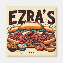 Ezras Deli Square Magnet