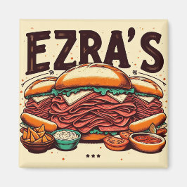 Ezras Deli Square Magnet