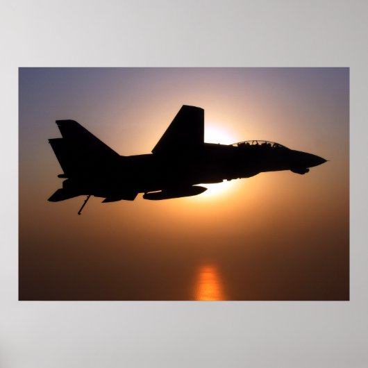 F14 bei Sonnenuntergang Poster (Vorne)