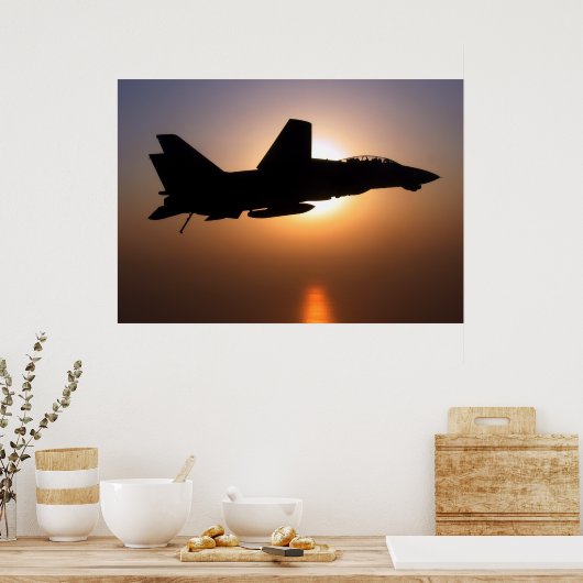 F14 bei Sonnenuntergang Poster (Küche)