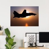 F14 bei Sonnenuntergang Poster (Heimbüro)