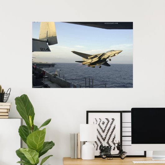 F14 startet von der USS Kitty Hawk Poster (Heimbüro)