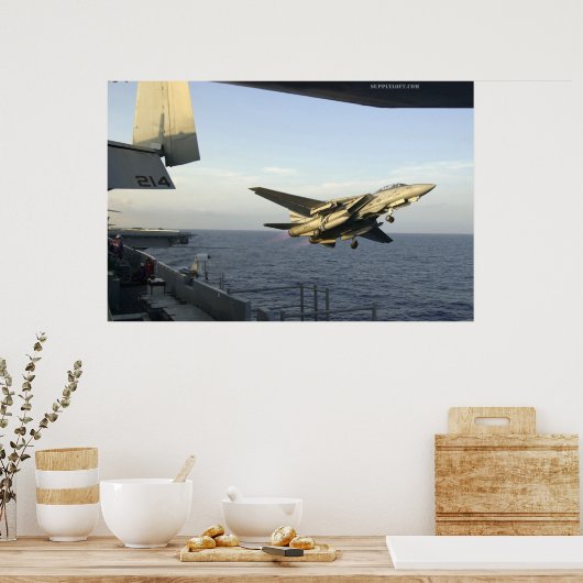 F14 startet von der USS Kitty Hawk Poster (Küche)