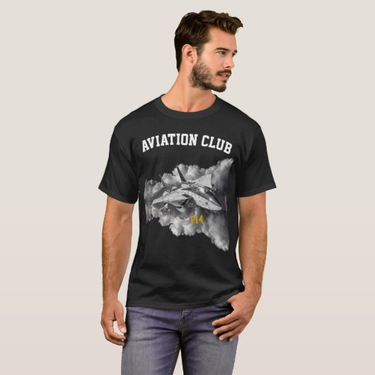 F14 Tomcat Aviation Club Pilot schwarz T-Shirt (Vorne ganz)