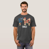 F14 Tomcat-Kampfjet hat die amerikanische Flagge g T-Shirt (Vorne ganz)