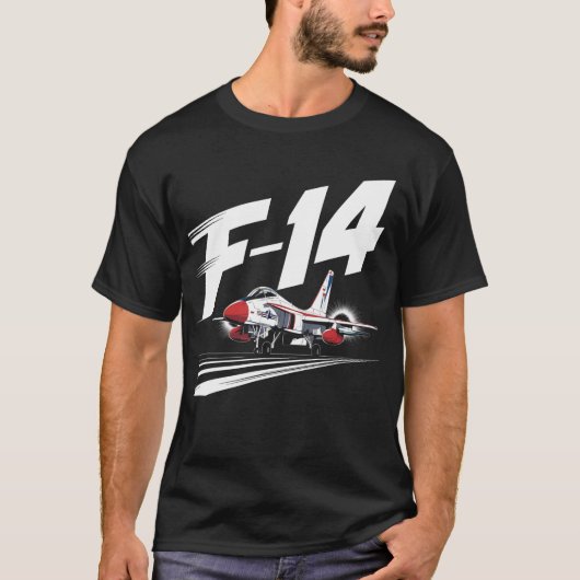 F14 Tomcat - Rot, Weiß und Blau T-Shirt (Vorderseite)